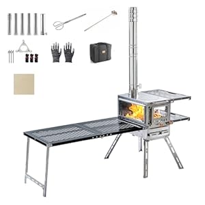 Wood Burning Stove with Oven &...