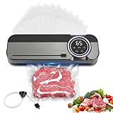 MOTEUR DE 120 W ET ASPIRATION EXTERNE – Le moteur sans balais de 120 W offre une aspiration rapide et puissante de 70 kPa. Cette appareil sous vide alimentaire comprend un tuyau pour mettre sous vide des récipients de conservation ou des bouteilles de vin. (Remarque : nécessite des sachets gaufrés/texturés pour la mise sous vide).