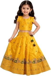 Ethzy Baby Girl's Ethnic Wear Embroidered Floral Design Traditional Lehenga Choli Set Price In India