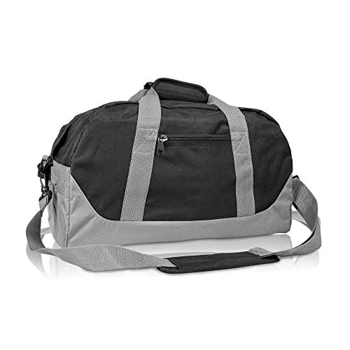Image of DALIX 18 inch Two Tone Duffle Bag Medium Black Red Blue Gold Pink Purple Gray