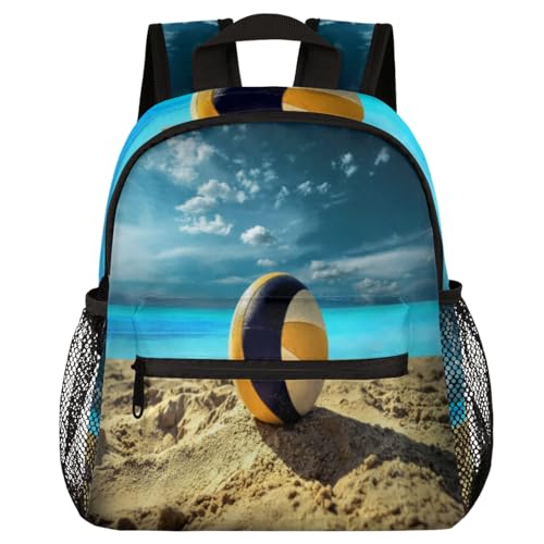 WowPrint Beach Volley Zaini per bambini Ragazze Ragazzi, Pallavolo Sport Carino Bambino Piccolo Zaino Scuola Asilo Bookbag Viaggi Casual Daypack Zaino, Colore, Taglia unica