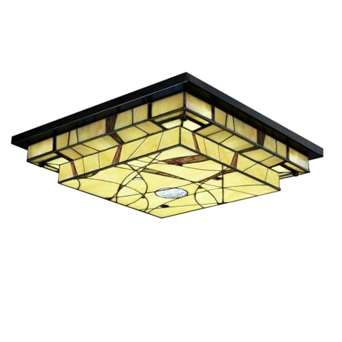 Plafonnier Tiffany pour lumière tamisée LED plafonnier contre éblouissement salon