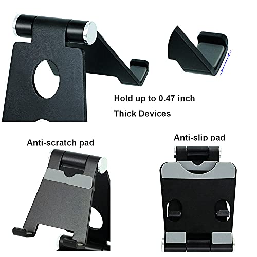 Kswllo Foldable Cell Phone Stand, Handsfree Mobile Phone Holder For Desk With Adjustable View Angle, Well Made Cell Phone Holder For Smartphones Nintendo Switch 7-10 Inch Tablets #TOP5