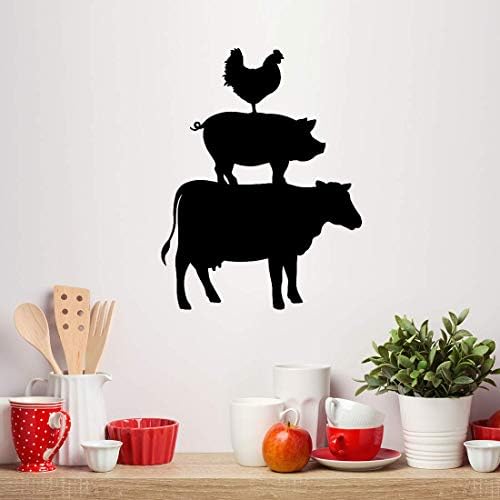 Cow Pig Chicken Decal - Rustic Farmhouse Kitchen Decor