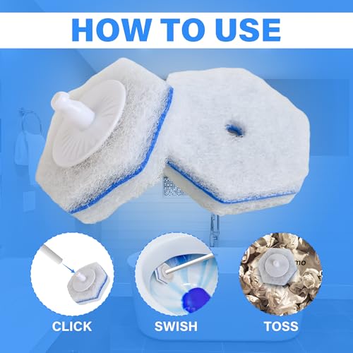 Image of 50PCS Toilet Bowl Wand Refills, Disposable Toilets Brush Heads with Gloves, Wall Mounted Toilet Scrubber Refill, Toilets Wand Refills Upgraded Heads Compatible with Cloro x Wands Refill