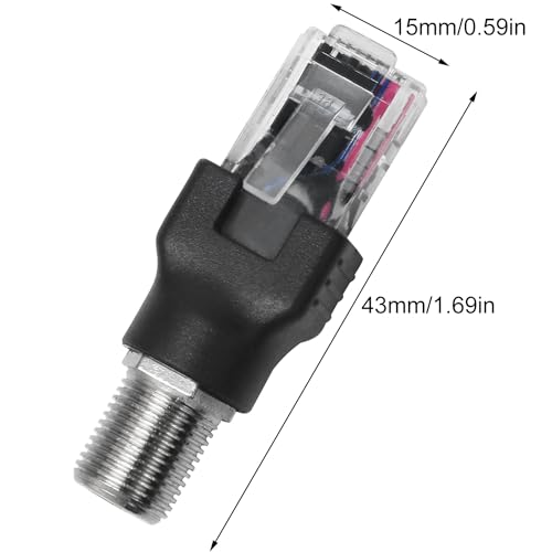Adaptador F hembra a RJ45 macho, paquete de 2 miniatura 3