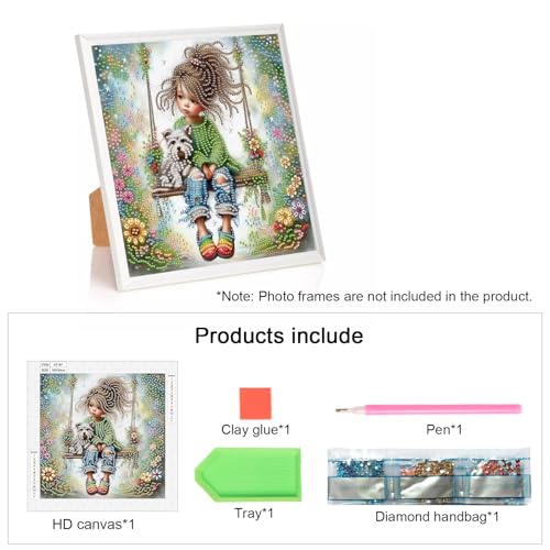 Image of AiYuanzsh 5D Special Shape Diamond Art Kits for Beginners, Swing Diamond Art Painting Kits for Adults, Crystal Rhinestones Diamond Art Painting for Home Wall Decoration Gift 12x12 inch
