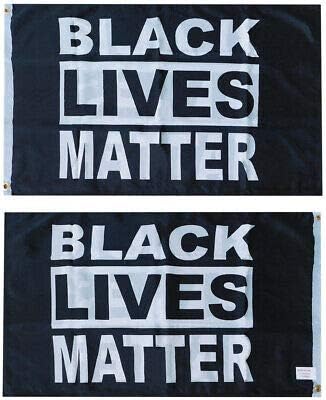 Black Lives Matter Black Double Sided 100D Woven Poly Nylon 2x3 2'x3' Flag