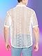 Herren Transparent Top Netz Mesh Reizwäsche Shirts Clubwear Slim Fit Shirt Sommer Hemd Kurz Arm Weiße Tops 3XL