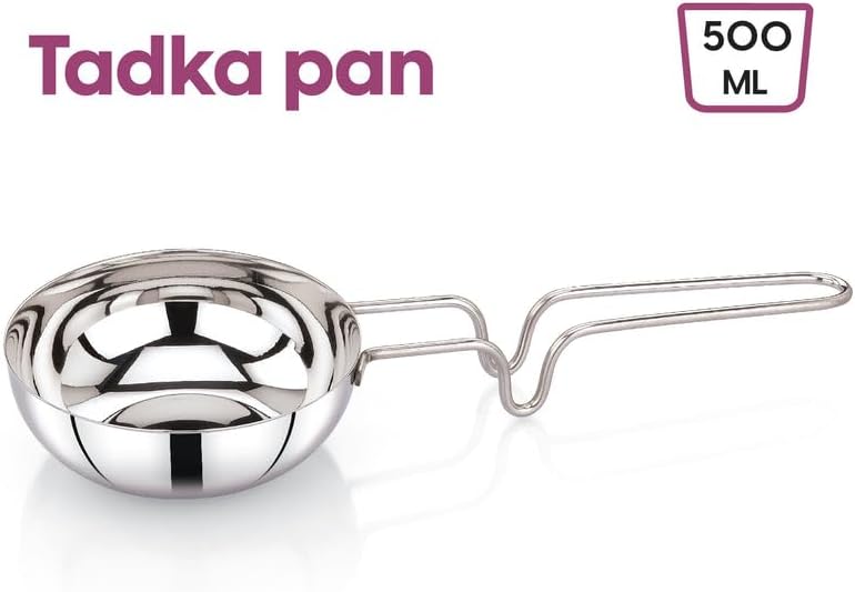 Eternals Stainless Steel Tadka Pan with 500 ML Capacity, Traditional Indian Tempering Pot for Seasoning