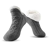 FRESBEIT Slipper Socks Winter Warm Cozy Fuzzy Thermal Thick Fluffy Socks With Grips Non Slip - Fits US 6-12