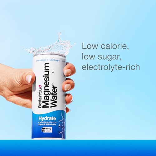 BetterYou Magnesium Mineral Water, Hydrate, Rapid Replenishment for Exercise Recovery and Stress Relief, Boosts Cellular Fuel, Magnesium Glycinate with Citrus and Botanicals, Pack of 12, 250 ml
