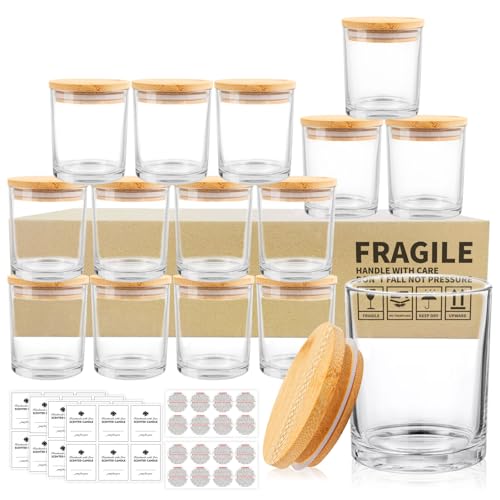 Supmind CLEAR JAR 15PCS 15 Pack Glass Candle Jars -7Oz Clear Empty Candle Jars cover