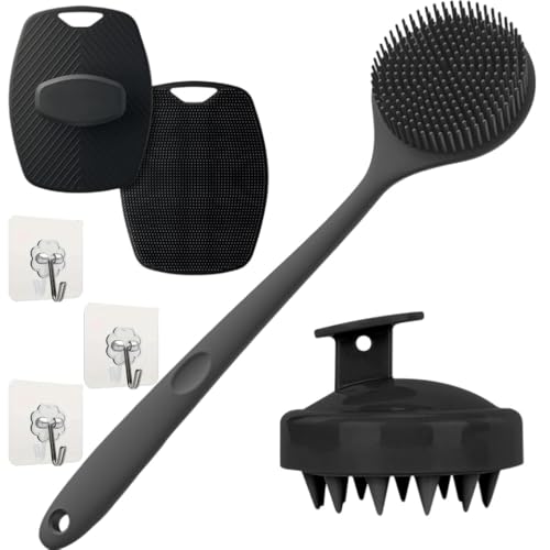 Image of Snika Silicon Brush Combo (l brush+scalp+black scrubber B Free hook)