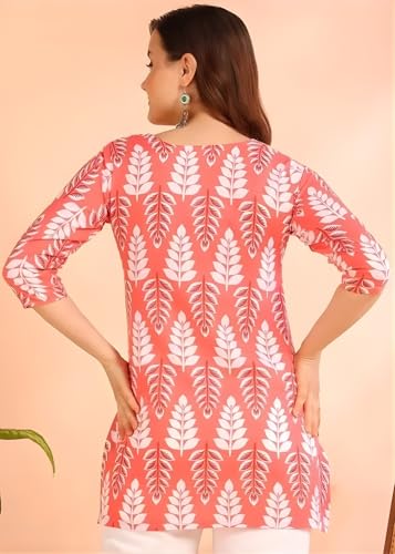 Image of MS VHCK ENTERPRISE Women's Short Kurti in TopsTunic Rayon Cotton Blend | Ladies Ethnic Tunic