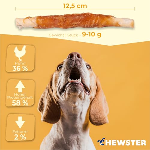 CHEWSTER Kaustangen für Hunde mit Huhn – Hundeleckerli - 85 Kaurollen für Hunde (800 g)