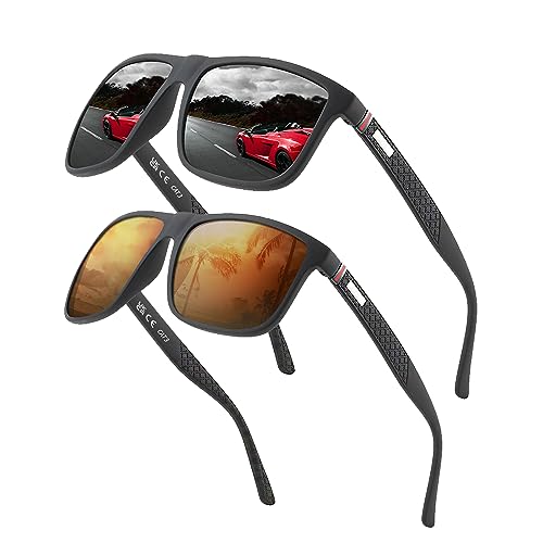 Perfectmiaoxuan Gafas de sol polarizadas para hombres y mujeres; marcos vintage/clásicos/elegantes; objetivos de alta definición; Golf/Conducción/Pesca/Deportes al aire libre/Gafas de sol de moda