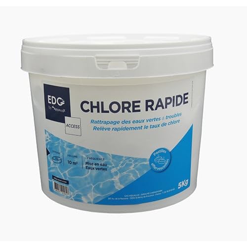 Chlore Rapide Piscine Pastilles 25g Seau 5kg Effet Immédiat Spécial Rattrapage Eaux Vertes EDG Access Traitement Piscine