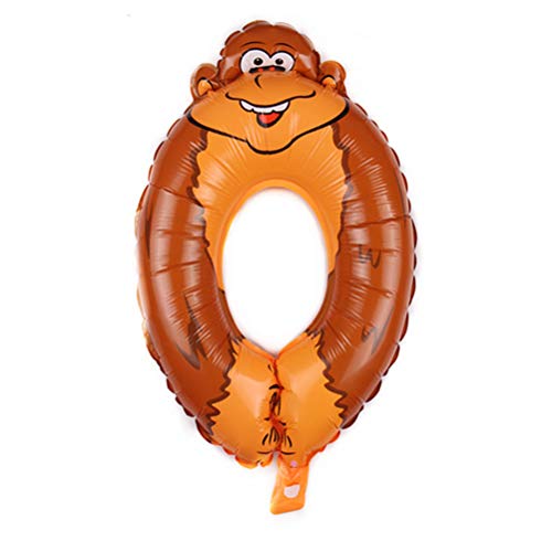 ZHIXIE Globos con Números de Animales, 16 Pulgadas, Globos de Fiesta con Números de cumpleaños para niños,Globos de Feliz cumpleaños Decoraciones para Fiestas y Navidad (Números 0)