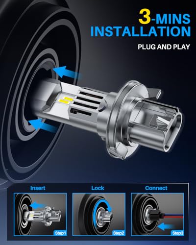 Image of AUTOONE H13 9008 LED Bulbs, 60000LM 1200% Ultra Bright, Real 1:1 Halogen Size 6500K Cool White, Plug and Play Easy Installation with Silent Cooling Fan, CANBUS Ready, Pack of 2