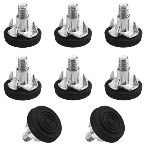 TOVOT 8PCS M6*1mm Furniture Leveling Feet Table Feet Screw on Adjustable Furniture Levelers for Chair Cabinet Sofa (20 * 22MM)