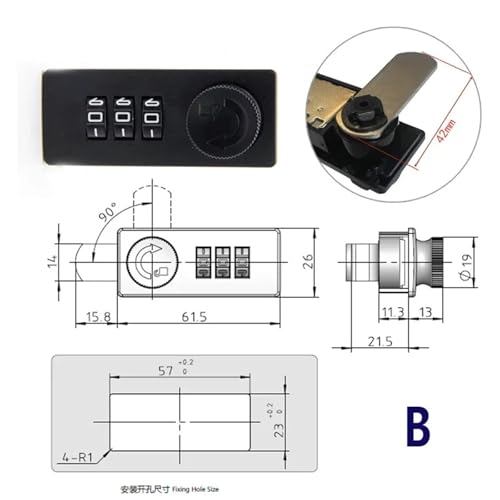 Serrure mécanique à code de haute précision en métal robuste MA035 pièce B durable - 3