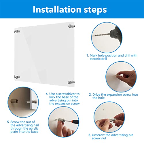 Trohestar Acrylic Dry Erase Board Wall Mount Non-Magnetic Floating Dry Erase Board Hanging Frameless White Board Acrylic Board For Office And Home Walls Dry Erase Board For Wall (12"X18", Clear) #TOP5