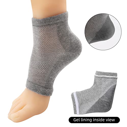 6 Pairs Moisturizing Heel Socks, Gel Toeless Spa Socks For Dry Cracked Feet, Reusable Women Men Open Toe Sock, 6 Colors #TOP2