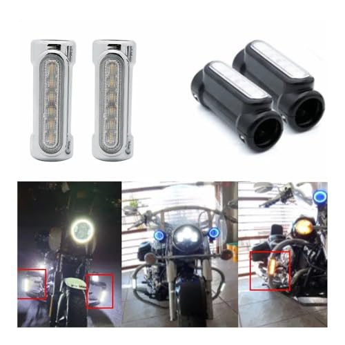 Feu commutation moto blanc ambre clignotant étanche pour crash bar