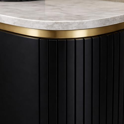 Image of The Attic 2 Door Carlston Sideboard, Multipurpose Cabinet for Kitchen and Living Room Storage, Solid Mango Wood, Black Matte Finish