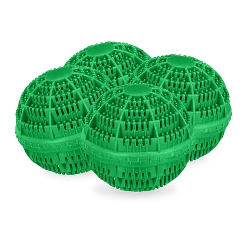 Relaxdays Boules de Lavage, écologiques et hypoallergéniques, 9,5 x 10,5 cm, Vert