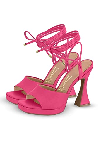 Sandália Vizzano Salto Alto Amarração Feminino, Rosa, 36
