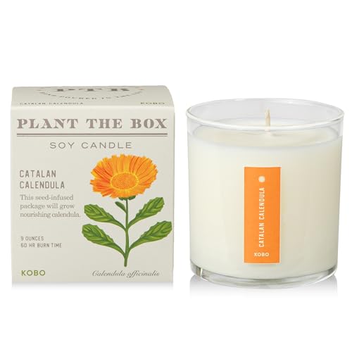 Bougie de soja Catalan Calendula haut de gamme en boîte végétale