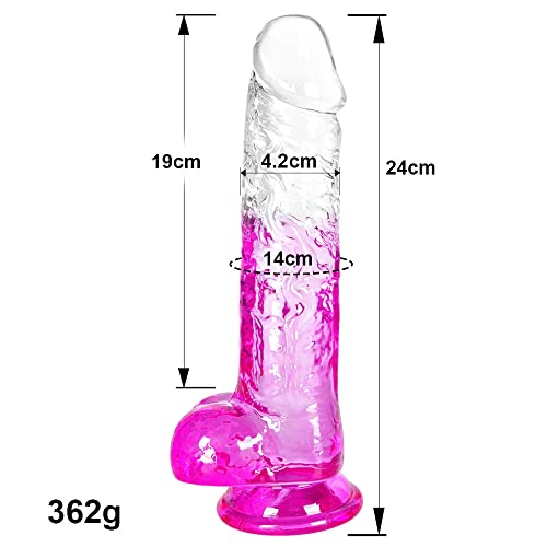 Realistischer klarer 24cm-Dildo mit Saugnapf - Das perfekte Sexspielzeug für Erwachsene zur Analspiel und G-Punkt-Stimulation für Herren und Frauen