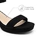 DREAM PAIRS Women's Platform Heels Block Chunky Open Toe Ankle Strap Heel Fashion Wedding Party Dress Sandals Shoes,Size 8,Black-Suede,DWUMHS2507