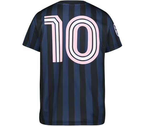 Image of Messi Boys' Lifestyle Short Sleeve Top, Loose-fit V-Neck Shirt with Logo, Comfortable