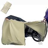 T・O・T 自転車カバー 自転車 防水 UVカット 29インチまで対応 収納袋付き 撥水 盗難対策 紫外線防止 (ベージュ, ノーマル)