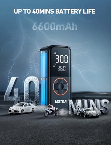 Image of AstroAI L4 Cordless Tire Inflator Portable Air Compressor, 150PSI Portable Air Pump for Car Tires, Battery Electric Tire Pump with Pressure Gauge, Ultra-Fast Inflation for Cars,Motorcycles,Bikes,Balls