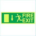 Fire exit Left Down Way Arrow Sign Emergency fire Safety Radium Night Light illuminations PVC Waterproof Sign Sticker gallery image