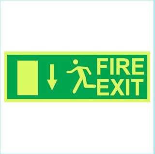 Fire exit Left Down Way Arrow Sign Emergency fire Safety Radium Night Light illuminations PVC Waterproof Sign Sticker