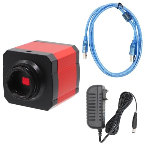 ラボ用顕微鏡アクセサリー 30FPS 2K 2MP HDMI USB 工業用電子デジタルビデオ顕微鏡カメラ電話 CPU PCB IC チップはんだ付け修理に適合(Red)