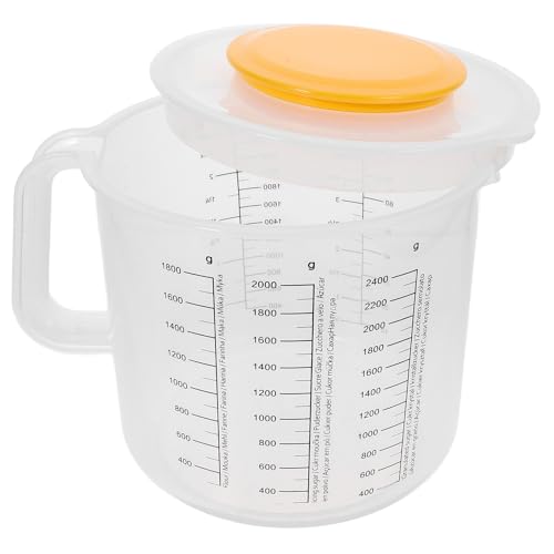 Tazón medidor para hornear 2.5L con tapa plástico blanco miniatura 1