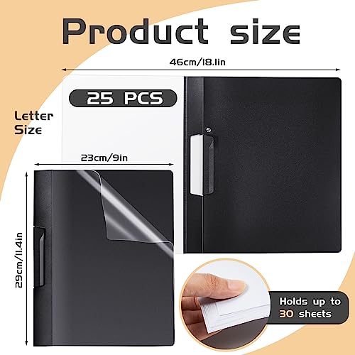 image for Maitys 25 Pack Clear Report Covers with Clip 11.4 x 9 Inch Presentatio