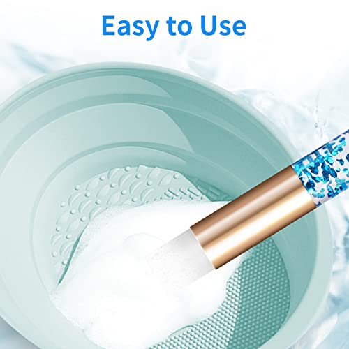 Kirecoo 17 PCS Lash Shampoo Brushes - Glitter Crystal Lash Makeup for Eyelash Extensions, Cleansing, Nose Pore Deep Cleaning Brush, Eyelash Wash and Bath for Extensions