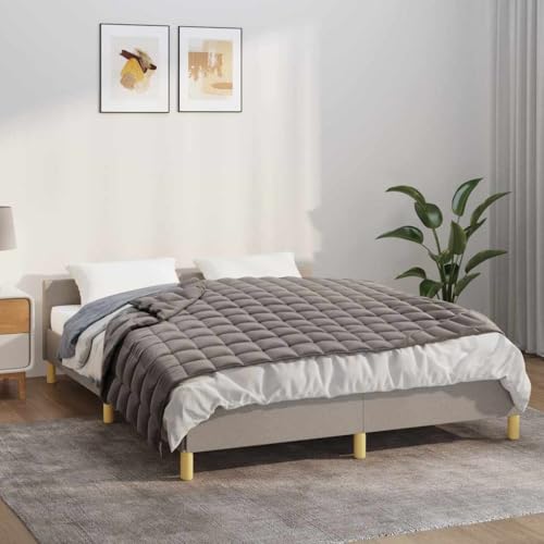 Miniatura 2 de Vidaxl Manta Con Peso Tela Gris 120x180 Cm 9 Kg, Manta, Manta De Edredón, Manta Calmante, Ropa De Cama, Manta Con Peso Para La Ansiedad