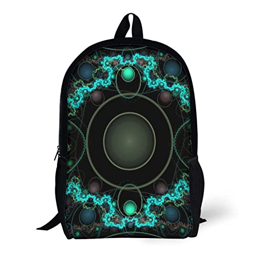 Sac à dos imprimé en 3D Fractal durable 17 pouces pour jeune étudiant