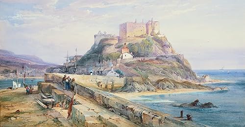 Peinture Murale Grand Format 60x90cm pour Salon Moderne Motif Château Jersey