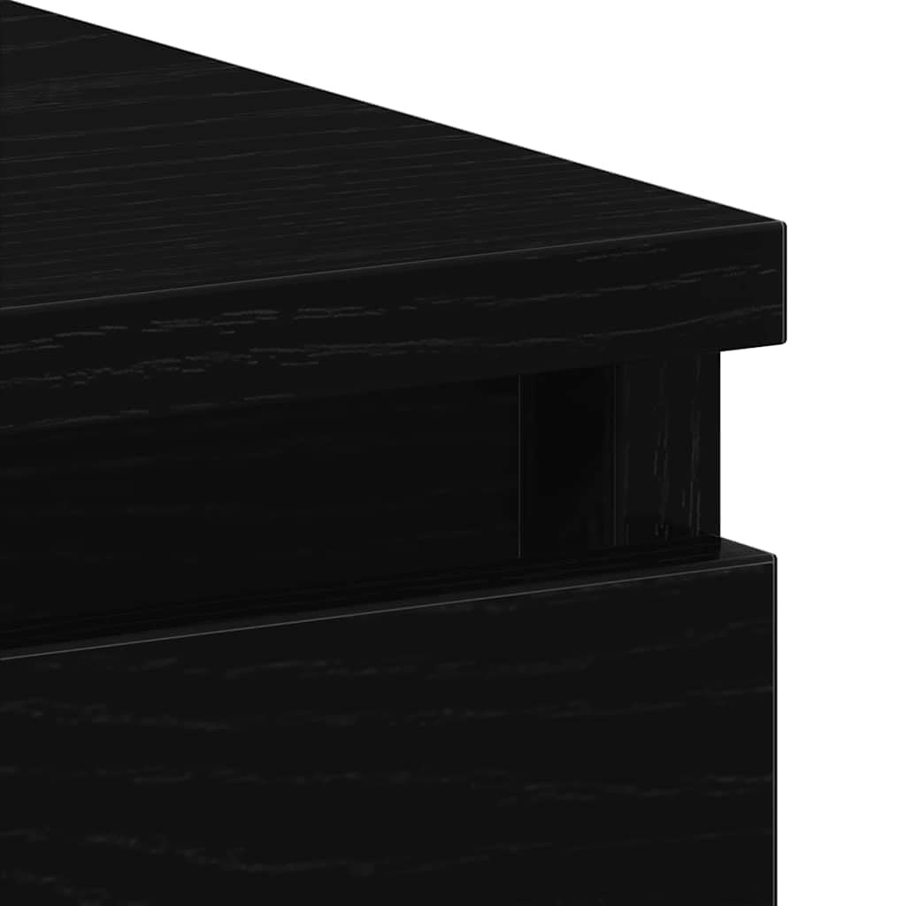 Scrivania nera effetto rovere, 90 x 45 x 76 cm, materiale in legno, robusto computer desk per casa, ufficio, gaming, con 3 cassetti, molto spazio