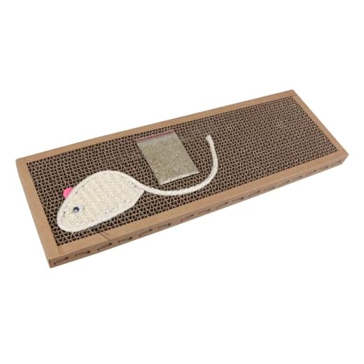 Nobleza – Grattoir en Carton pour Chat. Tapis avec Cataire. (38 * 12.5 * 1.8) cm