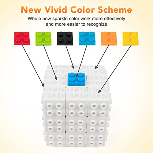 D-Fantix Building Brick Blocks 3X3X3 Speed Cube Toy, Build-On Brick 3D Magic Cube, Handheld Brain Teaser Puzzles Gift Ideas, Puzzle Building Cube Game For Kids Adults (Included Brick Separator) #TOP4
